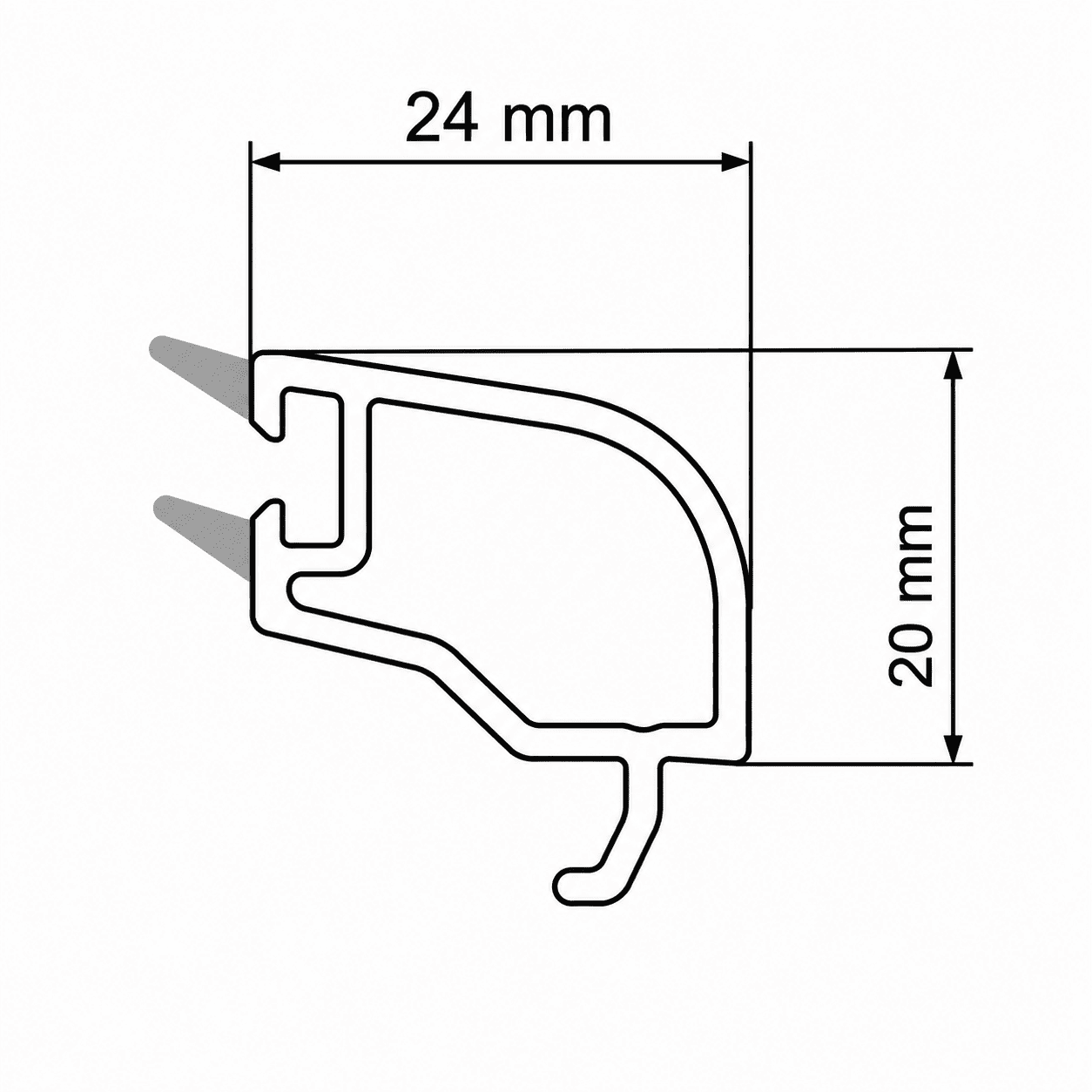 baghetă rauch pvc cu 7 camere pentru geam termopan v 7070 baghetă rauch pvc cu 7 camere pentru geam termopan v 7070