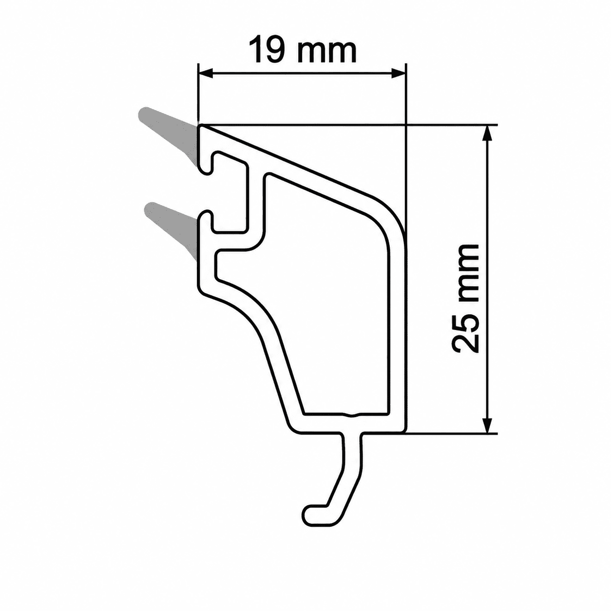 baghetă rauch pvc cu 7 camere pentru geam termopan w 8580 baghetă rauch pvc cu 7 camere pentru geam termopan w 8580