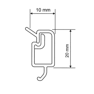 baghetă schtruber pvc cu 4 camere pentru geam termopan s 006