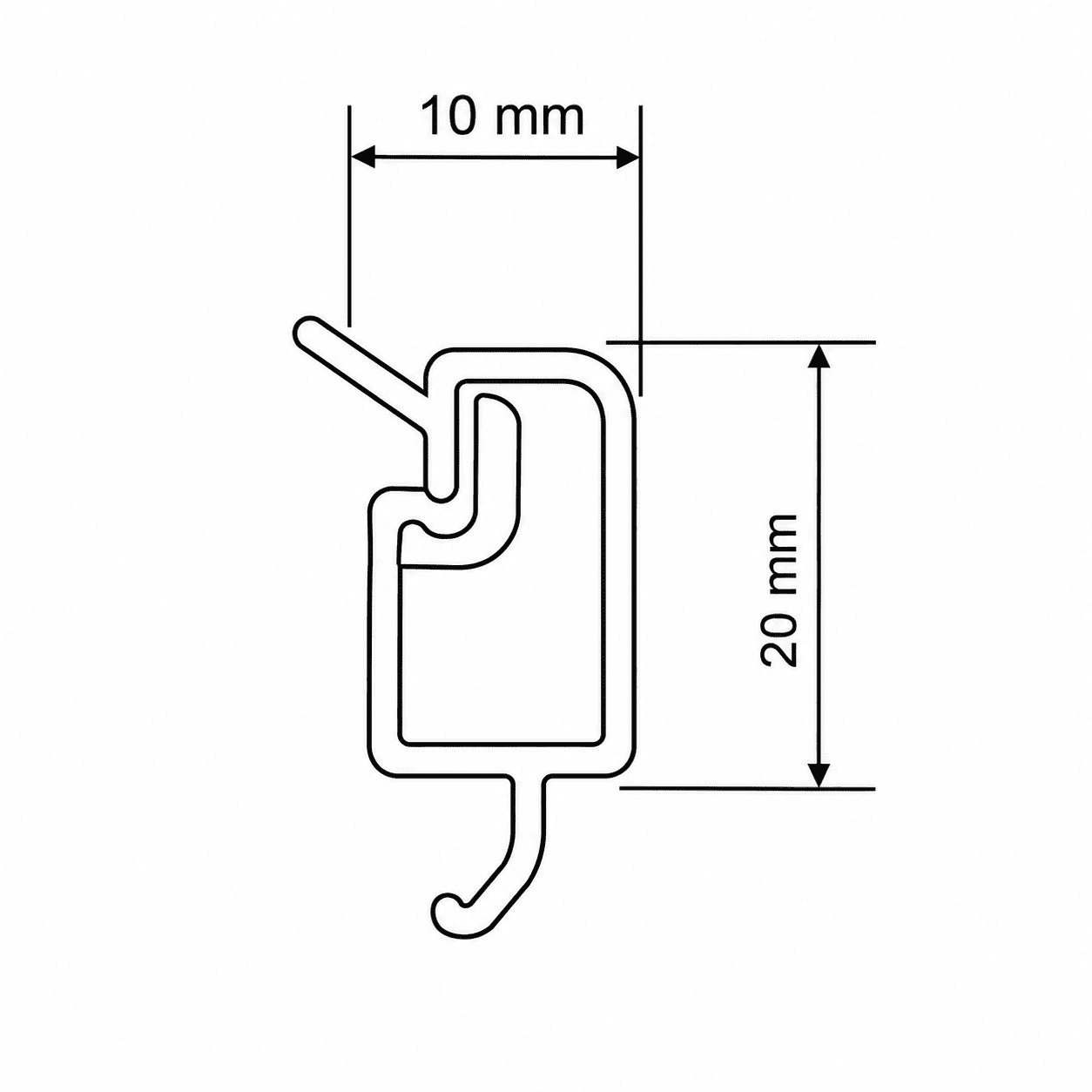 baghetă schtruber pvc cu 4 camere pentru geam termopan s 006 baghetă schtruber pvc cu 4 camere pentru geam termopan s 006