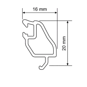 baghetă schtruber pvc cu 4 camere pentru geam termopan w 6470
