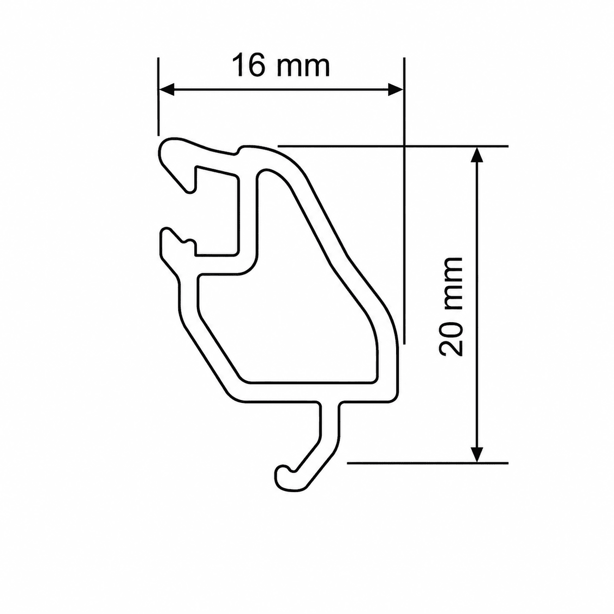 baghetă schtruber pvc cu 4 camere pentru geam termopan w 6470 baghetă schtruber pvc cu 4 camere pentru geam termopan w 6470