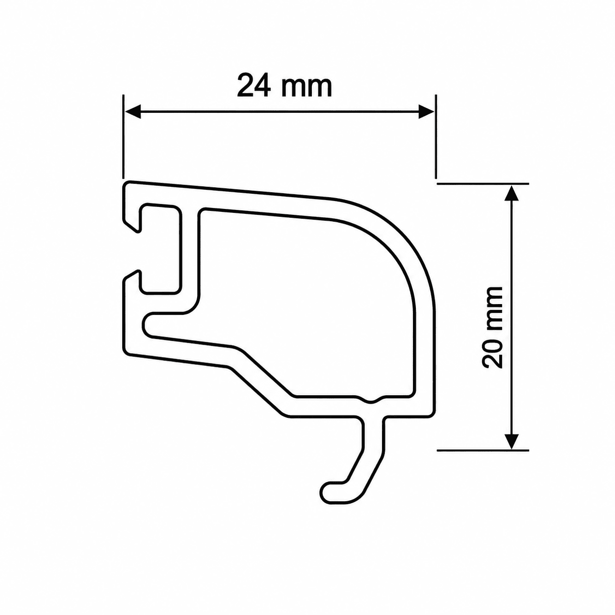 baghetă schtruber pvc cu 5 camere pentru geam termopan v 7070 baghetă schtruber pvc cu 5 camere pentru geam termopan v 7070