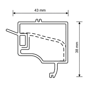 baghetă schtruber pvc cu 5 camere pentru geam termopan w 7570