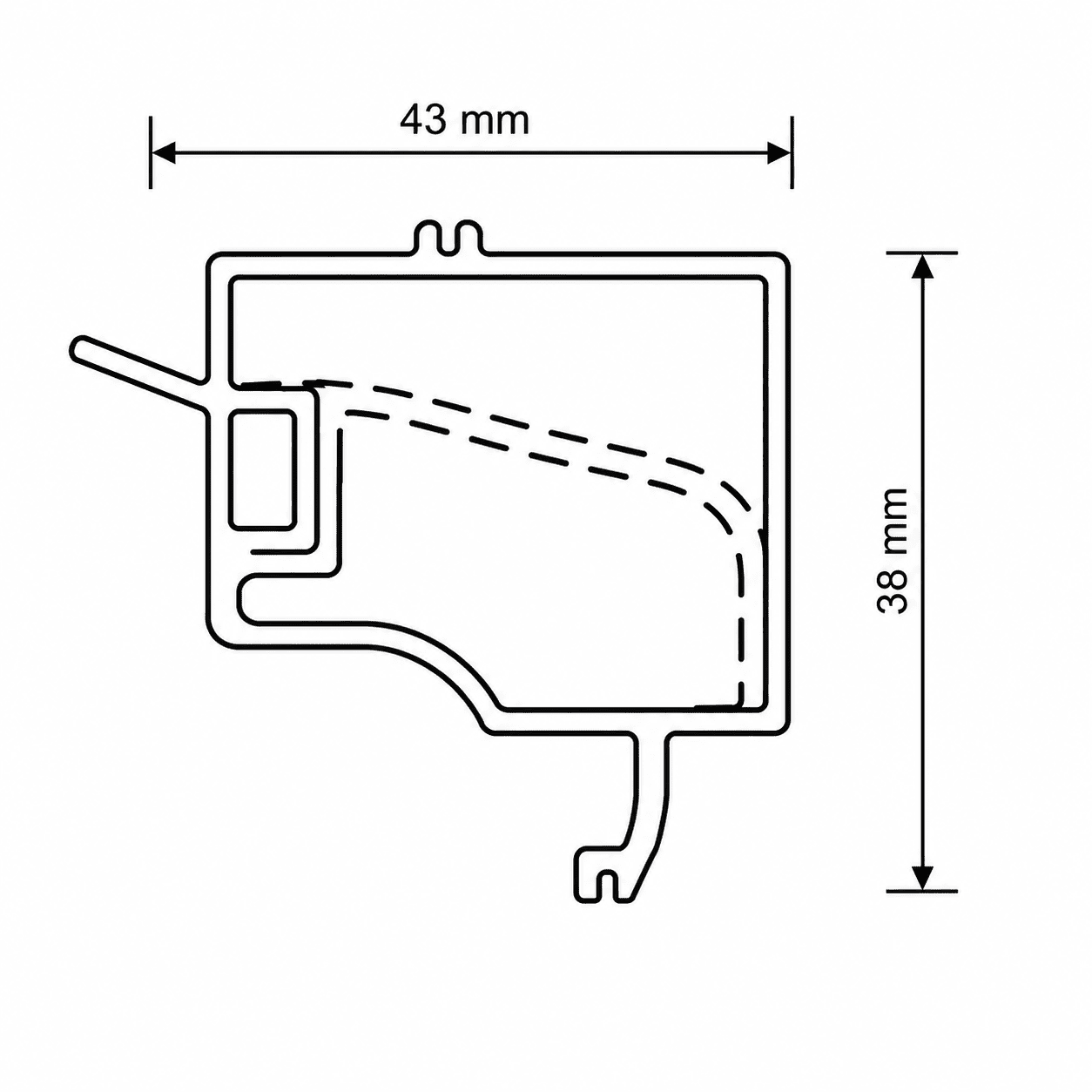 baghetă schtruber pvc cu 5 camere pentru geam termopan w 7570 baghetă schtruber pvc cu 5 camere pentru geam termopan w 7570