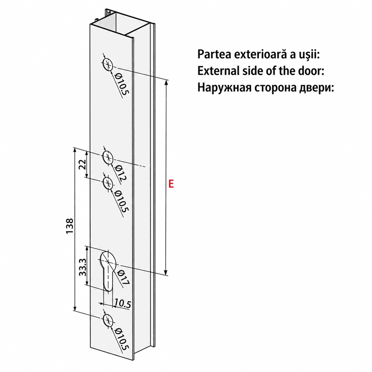 mâner ușă ral din aluminiu – pentru uși pvc și aluminiu (model 1125) mâner ușă ral din aluminiu – pentru uși pvc și aluminiu (model 1125)