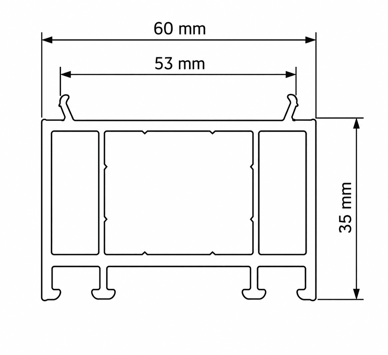 profil schtruber pvc cu 4 camere w 9060 – profil Înălțare toc 60 mm profil schtruber pvc cu 4 camere w 9060 – profil Înălțare toc 60 mm