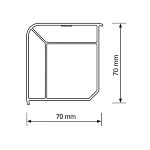 profil schtruber pvc cu 5 camere w 7100 – profil colț 70x70 mm