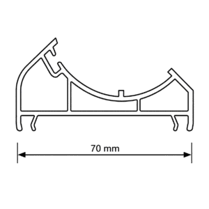 profil schtruber pvc cu 5 camere w 7120 – adaptor colț 70 mm