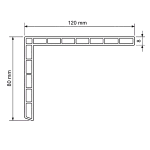 profil schtruber pvc cu 5 camere w 9050 – profil pervaz 120 mm